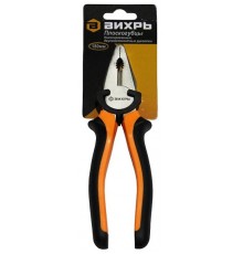 Плоскогубцы (пассатижи),180мм.,никелированные,двухкомпонентные рукоятки  73/6/3/7  ВИХРЬ