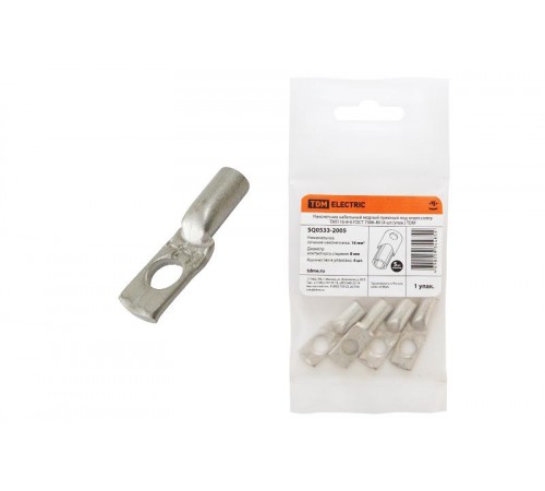 Наконечник медный луженый ТМЛ 16-8-6 ГОСТ 7386-80 (4шт./упак.)  SQ0533-2005  TDM