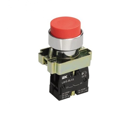 Кнопка управления LAY5-BL41 без подсветки красная 1з   BBT70-BL-K05  IEK