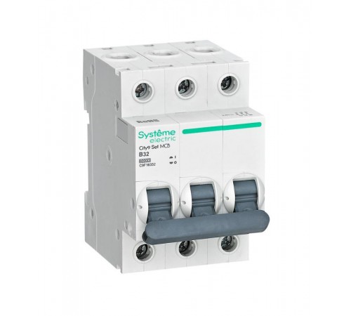 Выключатель автоматический трёхполюсный 32A B 6kA City9  C9F16332 Systeme Electric