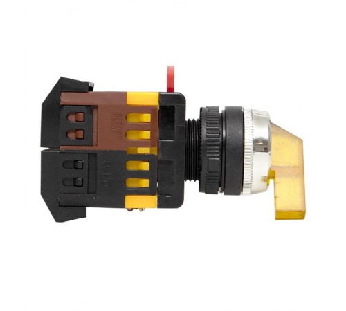 Переключатель ANLC-22 3P желтый с подсветкой 380В NO+NC EKF PROxima  psw-anlc-3p-o-380  EKF