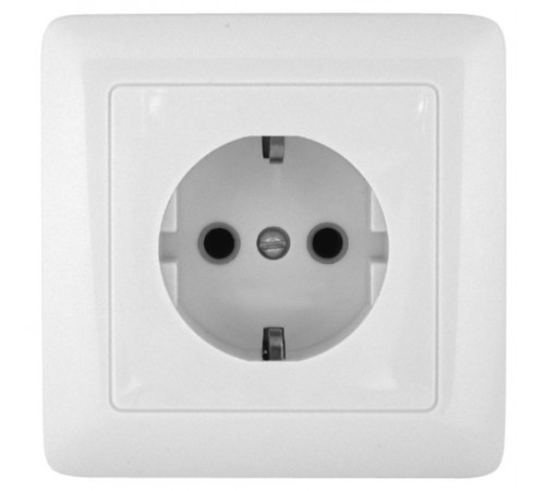 ПРИМА С/У Белый Розетка 1-ая с/з с защитными шторками 16А IP21 (в сборе)(опт.упак.)  RS16-004K-B  Schneider Electric