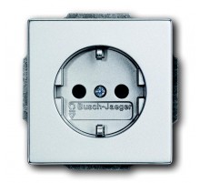 Розетка SCHUKO 16А 250В, серия solo/future, цвет серебристо-алюминиевый  2011-0-6213   2CKA002011A6213  ABB