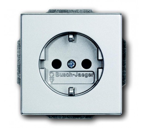 Розетка SCHUKO 16А 250В, серия solo/future, цвет серебристо-алюминиевый  2011-0-6213   2CKA002011A6213  ABB