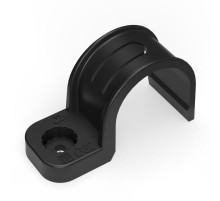 Крепеж-скоба пластиковая односторонняя для прямого монтажа черная в п/э д32 (25шт/375шт уп/кор)  PR13.0375  Промрукав