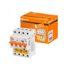 Выключатель автоматический диффренциального тока АД4P 4Р С50 30-100-300мА 6кА тип АС  SQ0204-0634  TDM