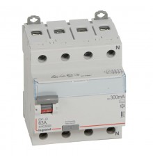 Выключатель дифференциальный (УЗО) DX3-ID 4п 63А 300мА тип AC  411724  Legrand