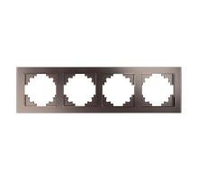 Рамка горизонтальная 4-местная, серия Катрин, GFR00-7004-04, шоколад  39538  STEKKER