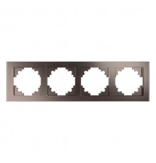 Рамка горизонтальная 4-местная, серия Катрин, GFR00-7004-04, шоколад  39538  STEKKER