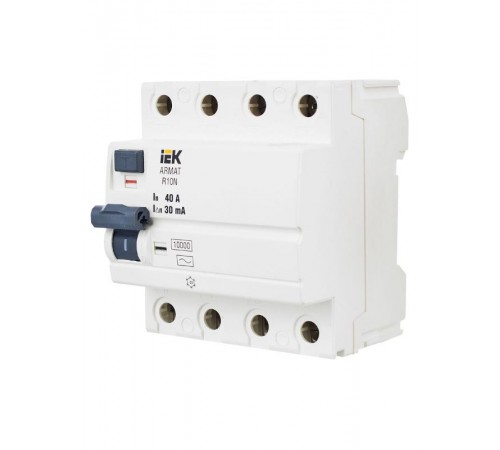 Выключатель дифференциальный (УЗО) R10N 4P 40А 30мА тип AC ARMAT  AR-R10N-4-040C030  IEK