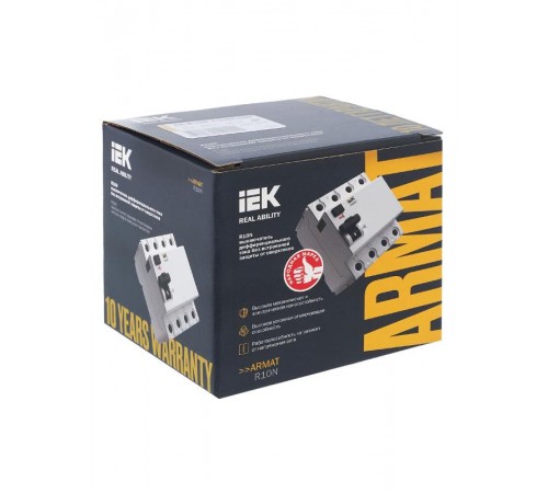 Выключатель дифференциальный (УЗО) R10N 4P 40А 30мА тип AC ARMAT  AR-R10N-4-040C030  IEK