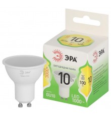 Лампа светодиодная  GREEN LINE LED MR16-10W-830-GU10 GL GU10 10 Вт софит теплый свет  Б0067006  ЭРА