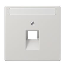 Крышка для одинарной телефонной и компьютерной розетки UAE с полем для надписи; светло-серая  LS969-1NAUALG  Jung