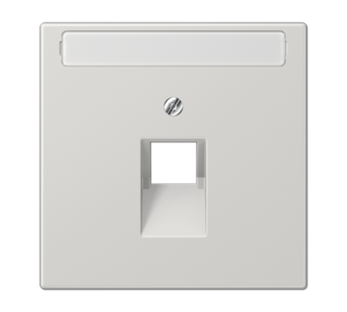 Крышка для одинарной телефонной и компьютерной розетки UAE с полем для надписи; светло-серая  LS969-1NAUALG  Jung