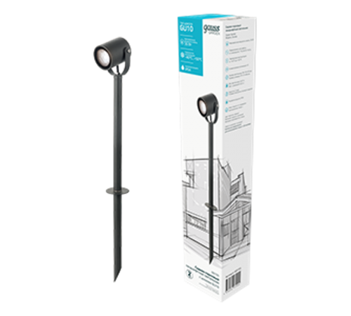 Светильник садово-парковый Gauss Sonata ландшафтный грунтовой, 1xGU10, 90x70x470mm, 170-240V / 50Hz, Max.35W IP54, 1/8   GD155   Gauss