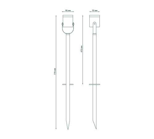 Светильник садово-парковый Gauss Sonata ландшафтный грунтовой, 1xGU10, 90x70x470mm, 170-240V / 50Hz, Max.35W IP54, 1/8   GD155   Gauss