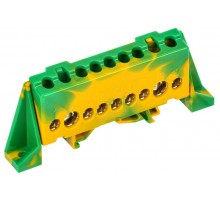 TEKFOR Шина PE "земля" в комбинированном DIN-изоляторе "Стойка" 8х12-9-ЖЗ  TF-NN20-09-DP-K52  IEK