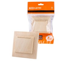 Розетка 2П+З 16А 250В IP44 с крышкой сосна "Лама"  SQ1815-0326  TDM