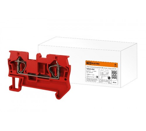 Зажим клеммный безвинтовой (ЗКБ) 1,5 мм2 17,5А красный  SQ0822-0087  TDM