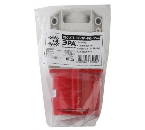 Розетка стационарная наружная 124 3Р+РЕ 32А 380В IP44  Б0032878  ЭРА