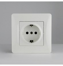 Розетка электрическая 2К+З, 16А, 220-250V (белый)  201001  SPL