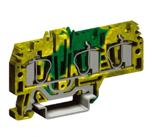 HTE.4/1+2, зажим для заземления, 1 ввод/2 вывода,4 кв.мм желто-зеленый  ZHT260  DKC