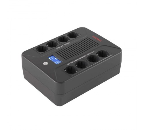 Линейно-интерактивный ИБП ДКС серии Info PDU, 1000 ВА/600 Вт,1/1,8xSchuko, LCD, 1x9Aч  INFOPDU1000LCD  DKC