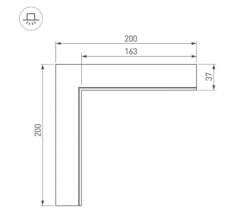 Угол SL-LINIA45-FANTOM внутренний (arlight, Металл)  030103  Arlight