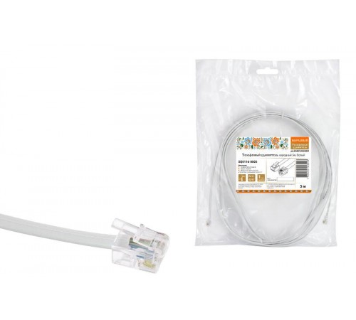 Телефонный удлинитель народный 5м, белый  SQ0116-0003  TDM