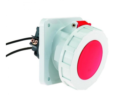 Розетка встраиваемая наклонная 63A 5р(3P+N+PE) 6h 400V IP67 с PSK 114х114 12020 I 12020-Bals I Bals