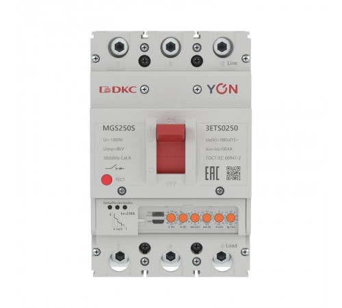 Авт. выкл. YON MGS250S 3P 100-250A 50kA с электронным расцепителем ETS  MGS250S-3ETS0250  DKC