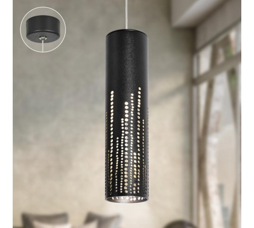 Светильник подвесной (подвес)  PL26 BK MR16 GU10 потолочный цилиндр черный  Б0061365  ЭРА