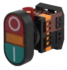 Кнопка управления  APВВ-22N "I-O" d22мм неон/240В 1з+1р (10/400/3200)  Б0045624  ЭРА