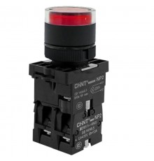 Кнопка управления NP2-EW3465 1НО+1НЗ красная AC/DC230В(LED), IP40 (R)  575328  CHINT