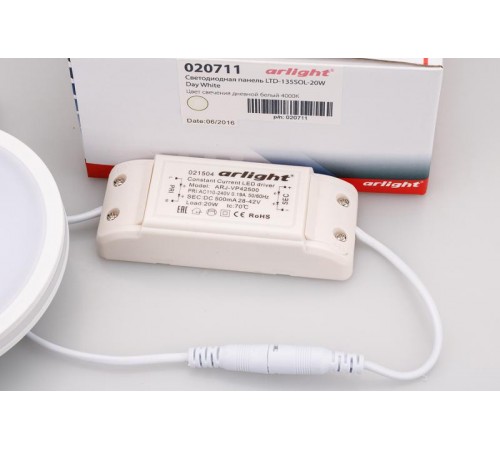 Светодиодная панель LTD-135SOL-20W Day White  020711  Arlight