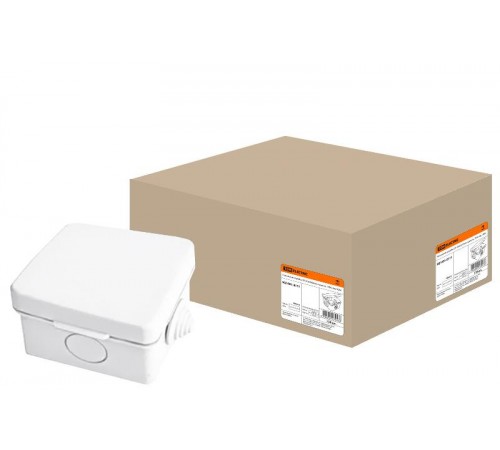 Коробка распределительная о/п 65х65х50мм, крышка, IP54, 4вх.  SQ1401-0111  TDM