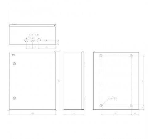  Щит с монтажной панелью металлический ЩМПг-06 IP54 (500x400x175) SIMPLE  Б0047695  ЭРА