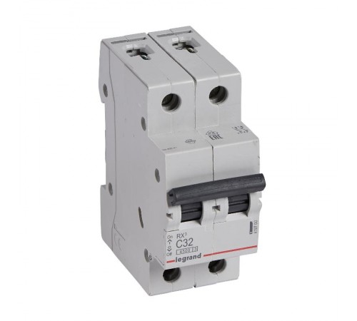 Выключатель автоматический двухполюсный RX3 4500 32А C 4,5кА  419700  Legrand