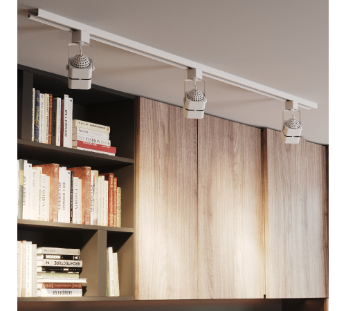 Светильник трековый однофазный под лампу GU10 220V IP20 60*145мм белый куб  TR010  Gauss