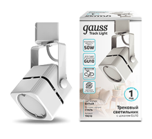 Светильник трековый однофазный под лампу GU10 220V IP20 60*145мм белый куб  TR010  Gauss