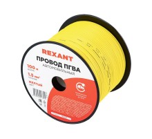 Провод ПГВА REXANT 1х1.50 мм, желтый, бухта 100 м  01-6532  REXANT