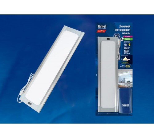 Панель светодиодная линейная ультратонкая с сенсором димм ULI-F42-7,5W4200K/DIM SENSOR IP20 SILVER 460х120х11мм 260Lm серебр  UL-00002885  Uniel