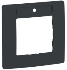 Etika Антрацит Рамка 1-ая с держателем для маркировки Антрацит  672586  Legrand