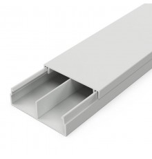 Кабель-канал серый RAL 7035 30х10мм перегородкой (110 м/уп) 2-й замок в п/э  PR03.0247  Промрукав
