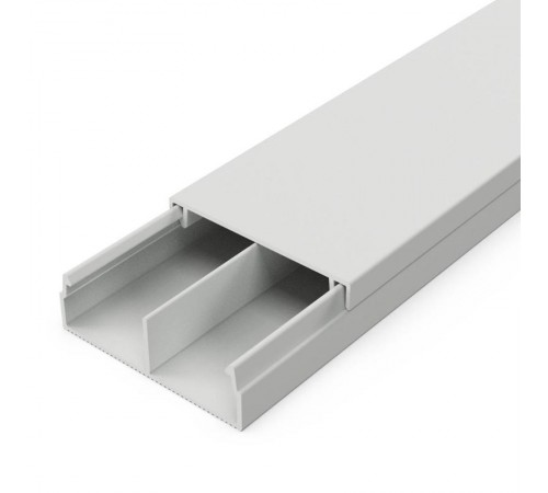 Кабель-канал серый RAL 7035 30х10мм перегородкой (110 м/уп) 2-й замок в п/э  PR03.0247  Промрукав