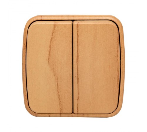 Выключатель 2-клавишный ОП Минск 10А светлое дерево EKF  EGV10-023-30  EKF