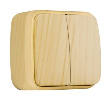 Выключатель 2-клавишный ОП Минск 10А светлое дерево EKF  EGV10-023-30  EKF