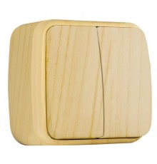 Выключатель 2-клавишный ОП Минск 10А светлое дерево EKF  EGV10-023-30  EKF