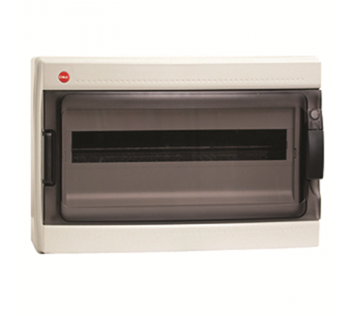 Щиток настенный с дверцей 18модулей IP65, серый с клеммным блоком 1х87518 и замком  85918  DKC