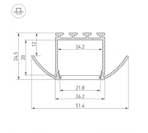Профиль PLS-LOCK-H25-FA-2000 ANOD  016444  Arlight